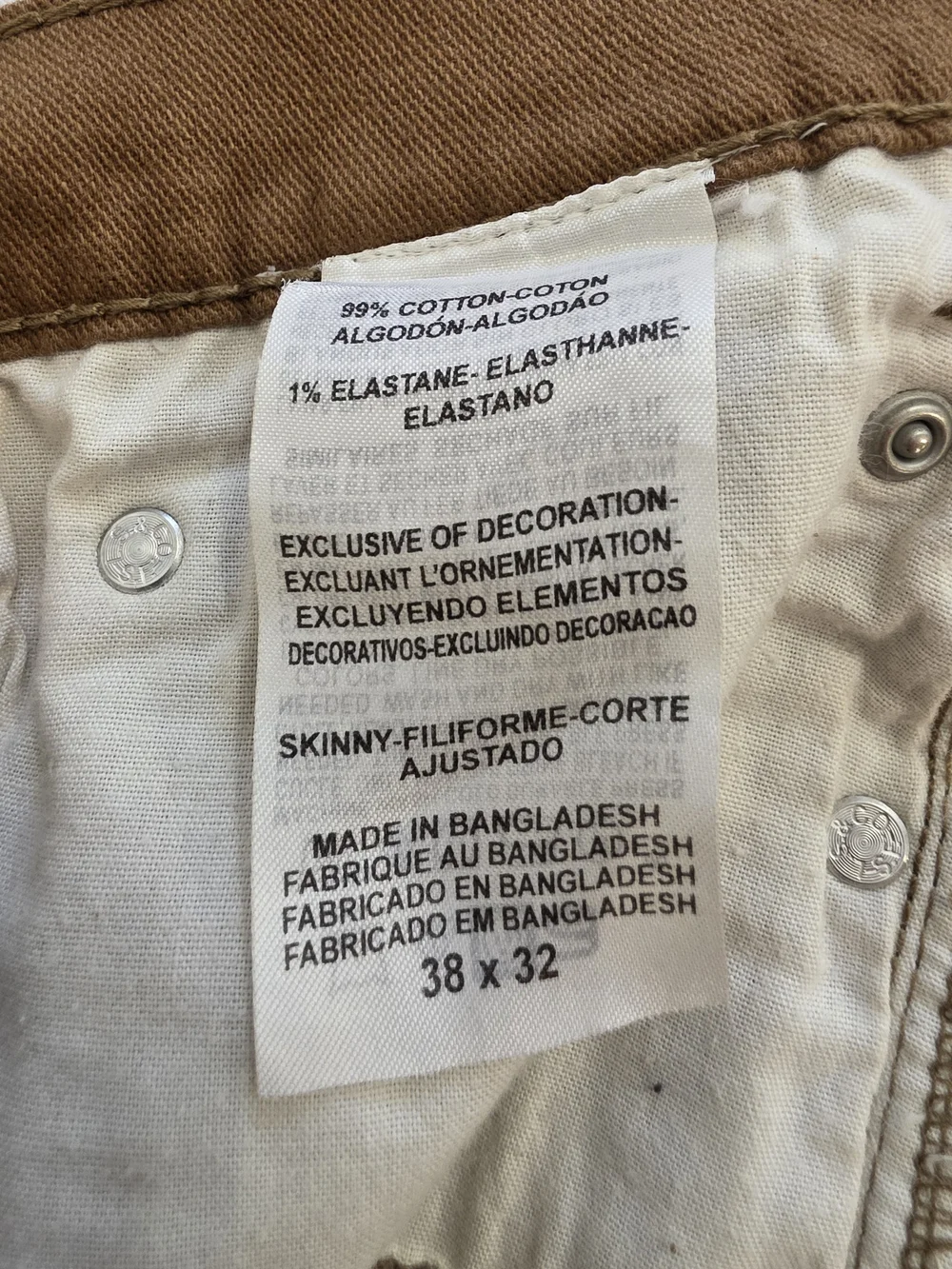 Levi's Denizen 231 Slim Straight Fit Jean Men W38 L32